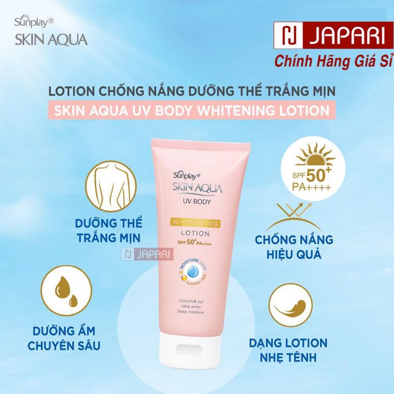 Mẫu thử sữa chống nắng Body dưỡng sáng hồng toàn thân Sunplay UVBody Whitening Lotion Sample 15gr