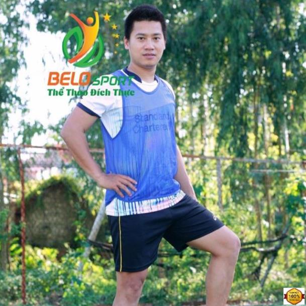 Áo tập bóng đá, áo lưới team building thể thao màu xanh biển sale