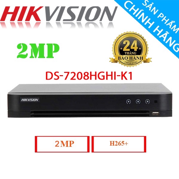 Đầu ghi HIVISION 2MP  DS-7208HGHI-K1 H chất lượng hình ảnh HD1080p, Hỗ trợ camera có mic thu âm