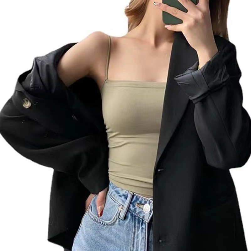 Brroa Áo Ống Hai Dây Màu Trơn Thời Trang Mùa Hè Quyến Rũ Cho Nữ