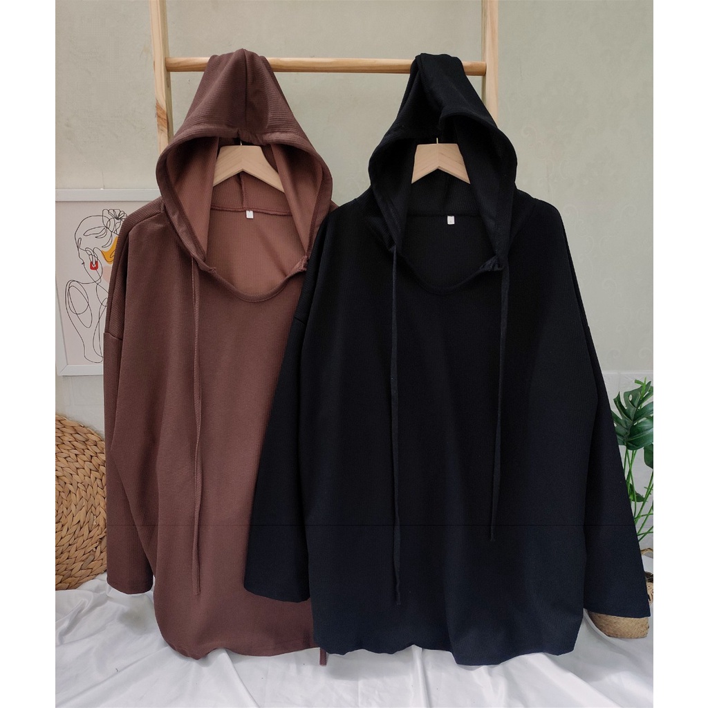 BIGSIZE Áo mũ chất thun xốp dáng rộng giấu quần cho người béo mập Fabulous bigsize