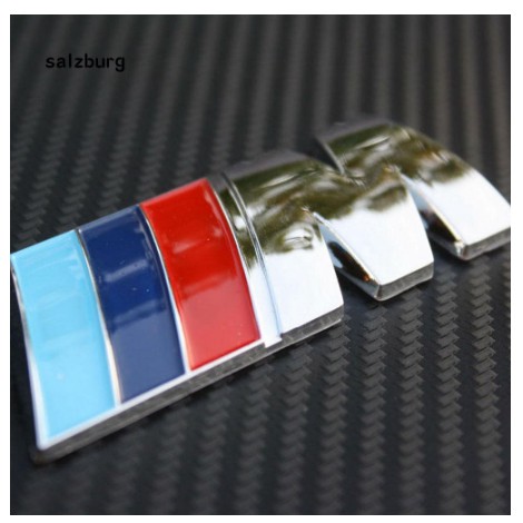 Tem chữ M 3D kim loại kẽm logo nổi dán trang trí xe hơi ô tô BMW Series 3 5 7 X1 X3 X5