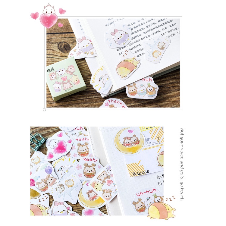 Sticker chủ đề Tsum Tsum - Hộp 45 miếng dán trang trí sổ tay Bullet Journal - M129