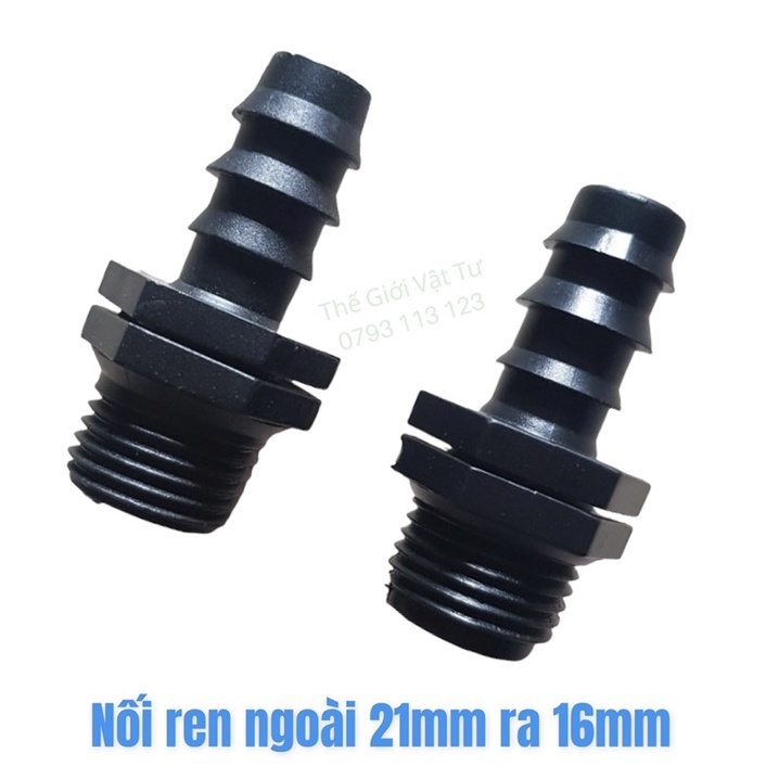 Nối ren ngoài 21mm ra 16mm dùng nối ống LDPE trong hệ thống tưới tưới động