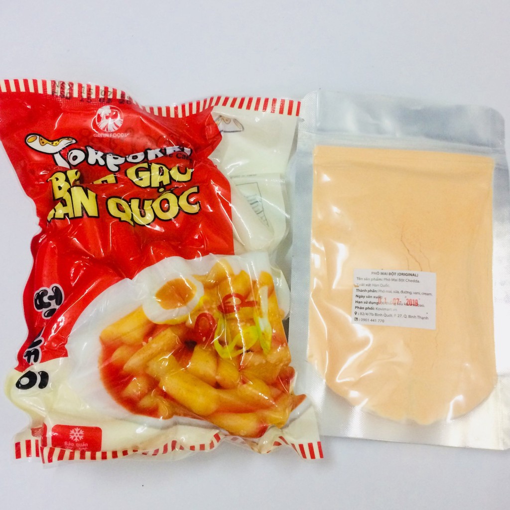 Bánh gạo tokbokki 500G kèm 100G bột phô mai