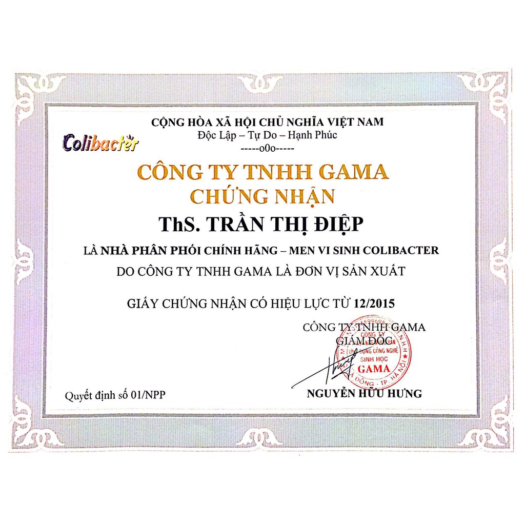 Men Vi Sinh Colibacter - Công nghệ của Bệnh Viện Bạch Mai - Ngày Sản Xuất Và Date Mới Nhất - (20 Lọ 5ml/Hộp)