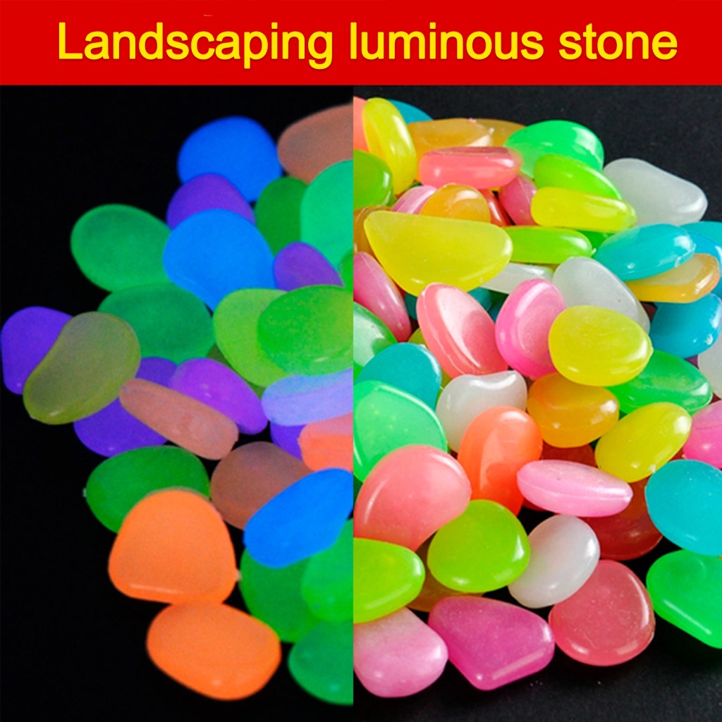 Set 100 Viên Đá Cuội Phát Quang Nhiều Màu Sắc Dùng Trang Trí Bể Cá