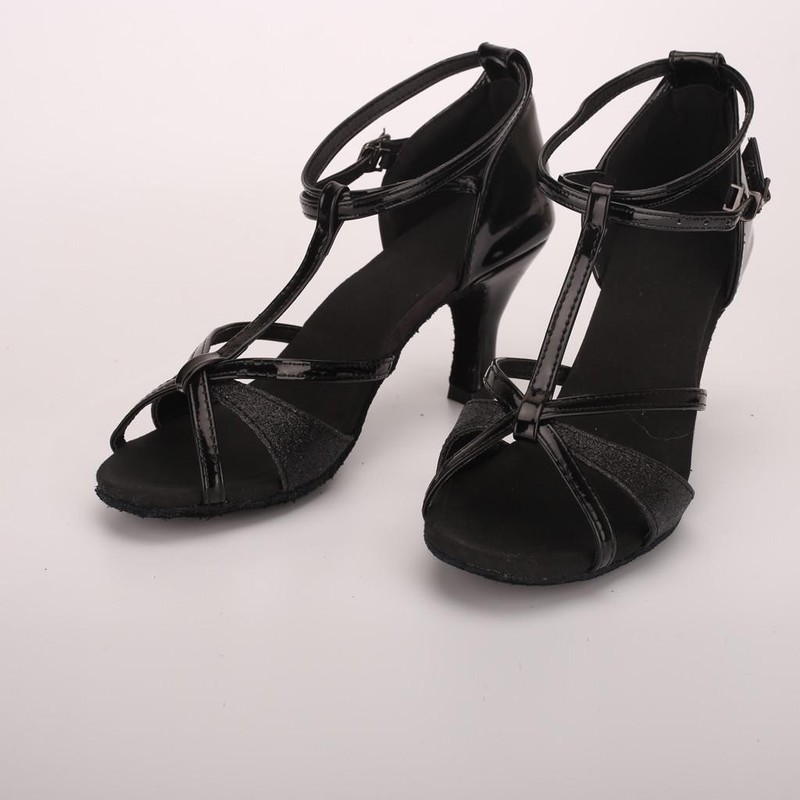 Giày khiêu vũ ánh kim cực xinh mẫu mới 5.5 cm màu đen
