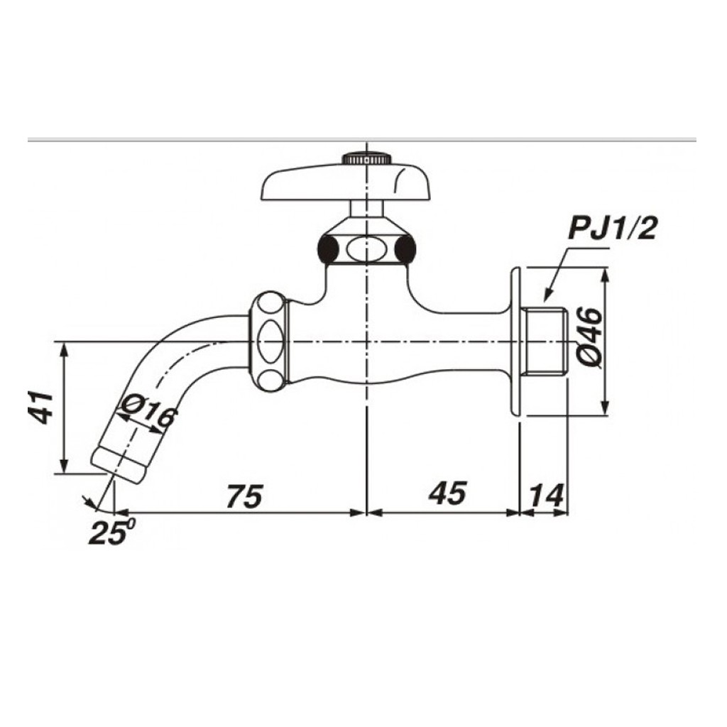 Vòi nước lạnh gắn tường INAX LF-7R13, tặng kèm keo cao cu non