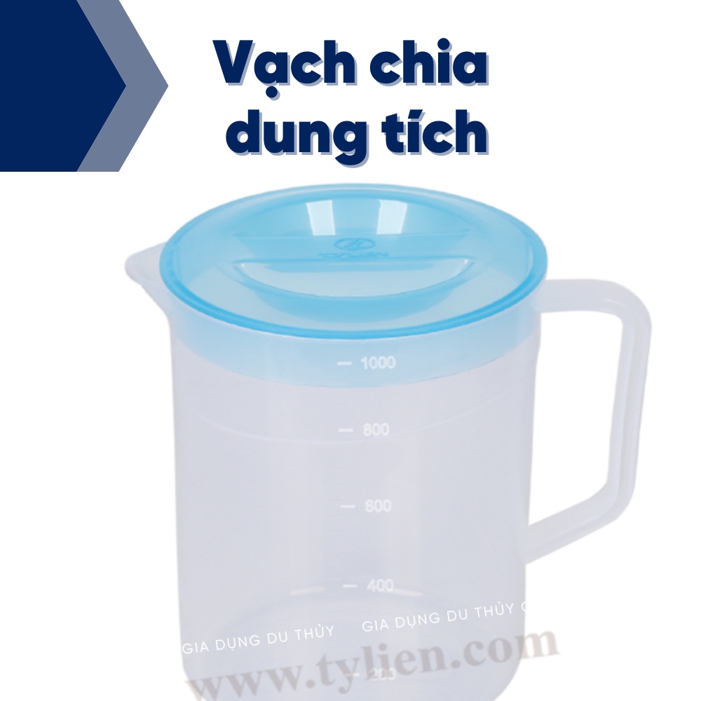 Ca nhựa trong có chia vạch đo dung tích dùng đựng nước trà đá nhiều size 1000ml-1500ml-2000ml-2500ml - CA HƯỚNG DƯƠNG TL