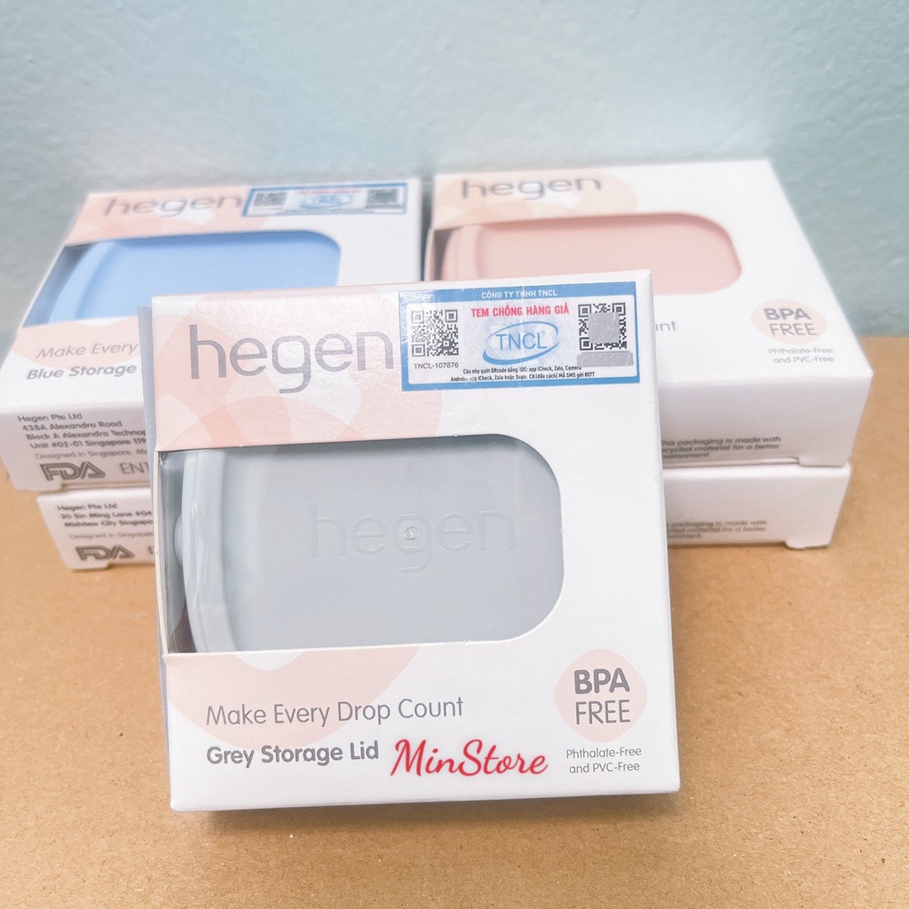 Nắp trữ sữa hegen, nắp đậy bình sữa hegen màu xanh hồng trắng xám chính hãng