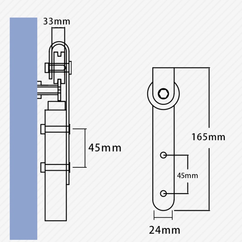 10 cái 0,63 inch-0,78 inch Tủ thép Carbon Cửa trượt Barn Bộ phần cứng Cửa trượt Bezel Treo Đường ray Trượt