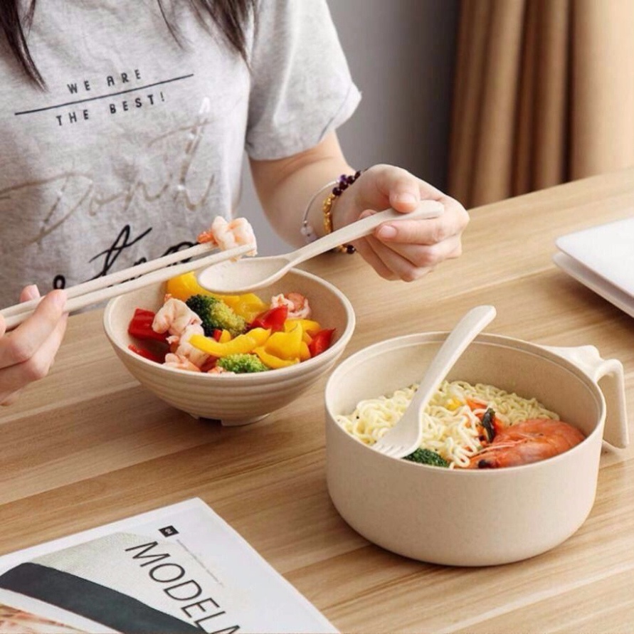 Bát kèm tô úp mì lúa mạnh kèm phụ kiện