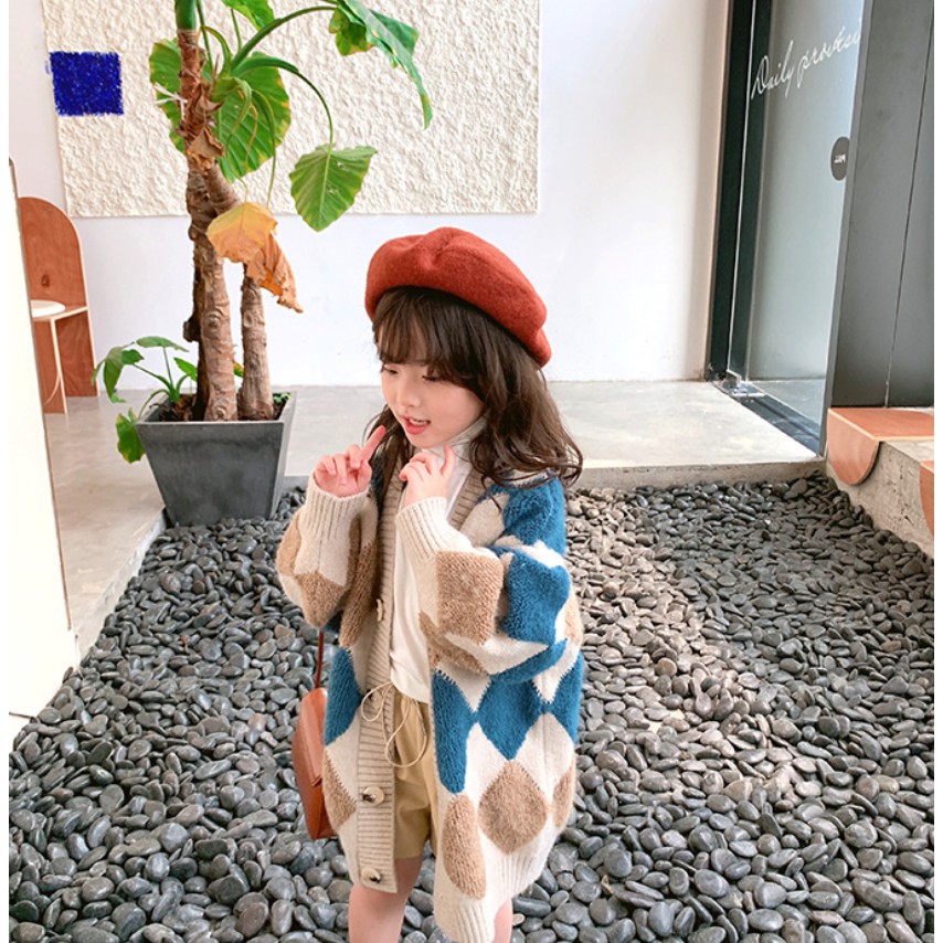 Áo len Cadigan cho Bé Gái 4 tuổi trở lên co size cho người lớn