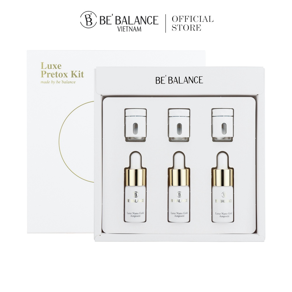 Set dưỡng da trắng sáng làn da tự nhiên Luxe nano gold ampoule Be Balance set 3 ống - Út store