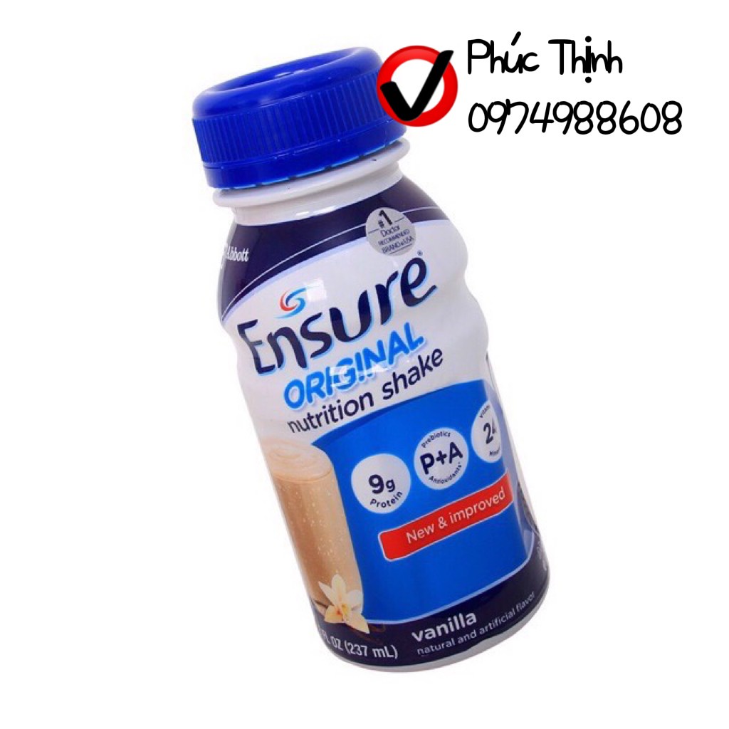 Lốc 6 Chai Sữa Ensure Origina hương Vani 237ml.( Date t6/2023)