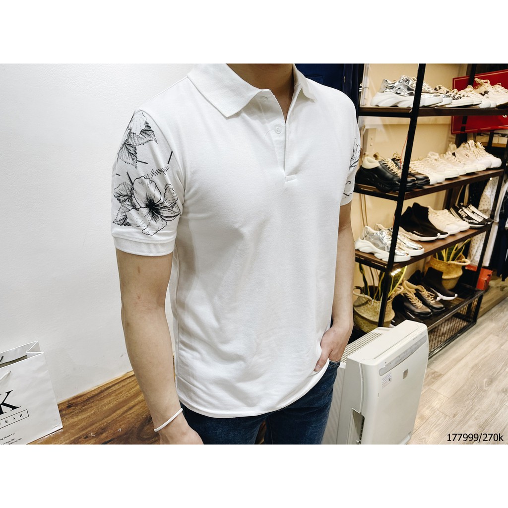 Polo cải tay hoạ tiết hoa to