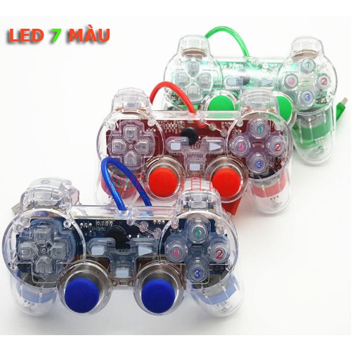 Tay cầm chơi game cap đôi trong suốt ROCKER PC END WIN7