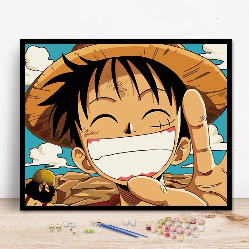Tranh Sơn Dầu Số Hoá Tự Tô Hình Đảo Hải Tặc One Piece