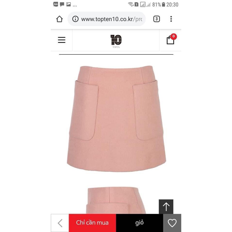 Chân  váy dạ top ten xuất Hàn