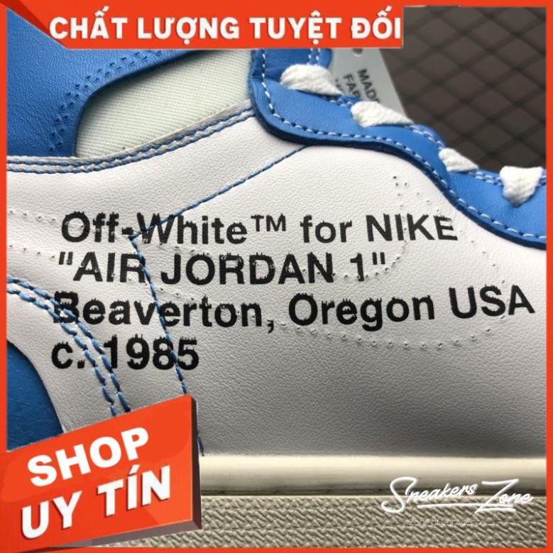 (FREESHIP+HỘP+QUÀ) Giày thể thao AIR JORDAN 1 OFF WHITE Retro High University UNC xanh trắng siêu đẹp cho nam và nữ