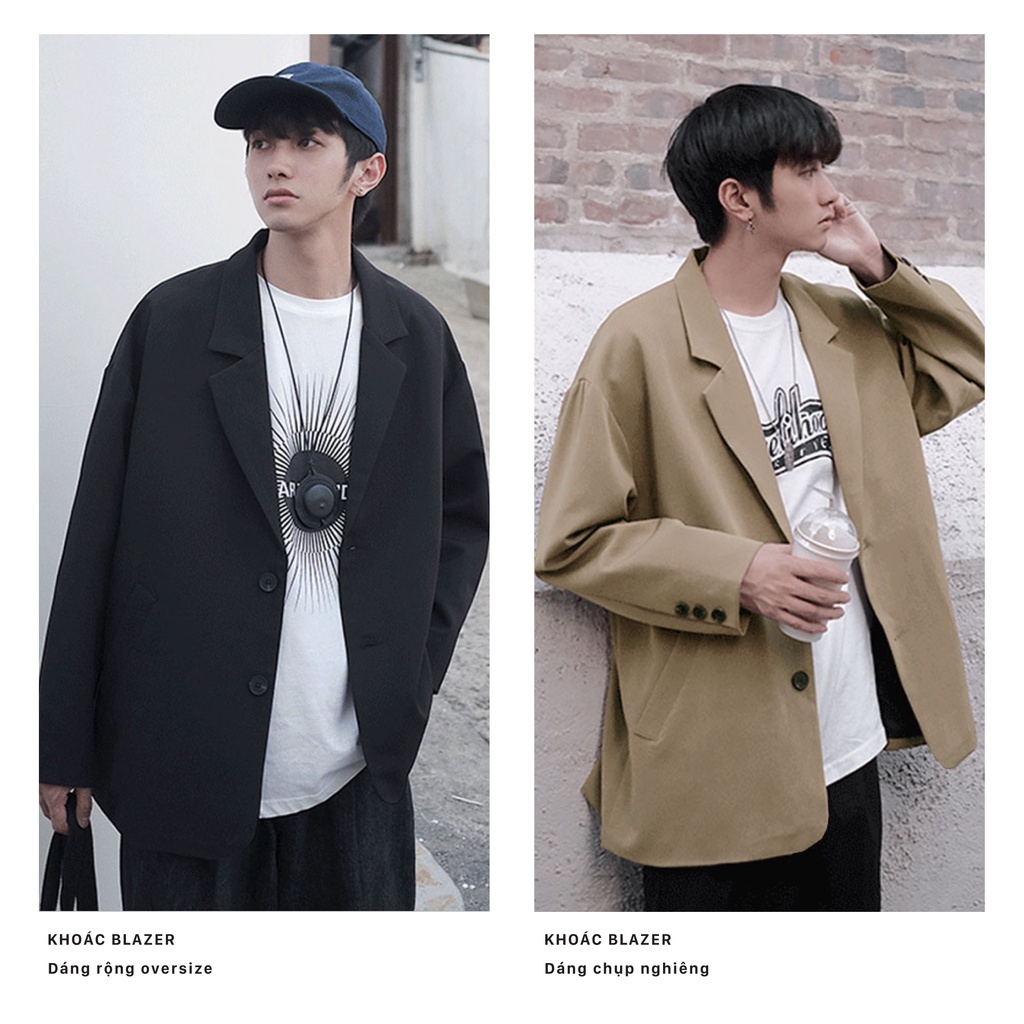 Áo khoác Blazer kaki vest City Cycle unisex form rộng nam nữ oversize Local Brand