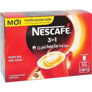 Cà phê hòa tan Nescafe 3in1 đậm đà hài hòa hộp 15 gói x 17g