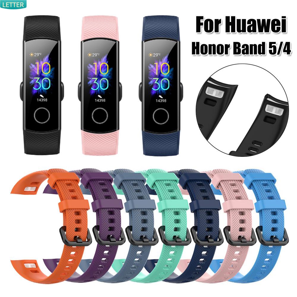 Dây Đeo Thay Thế Chất Liệu Silicon Màu Trơn Cho Huawei Honor Band 5 4