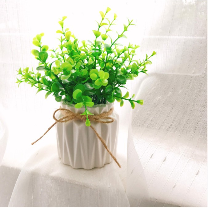 Bình Sứ giỏ cua dễ thương, Gốm sứ Bát tràng chắc chắn - Chậu cây hoa giả, sen đá, trang trí