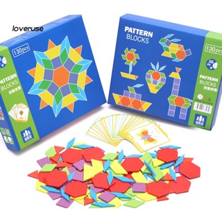 Bộ Ghép Hình Pattern Block 130 Chi Tiết bằng gỗ
