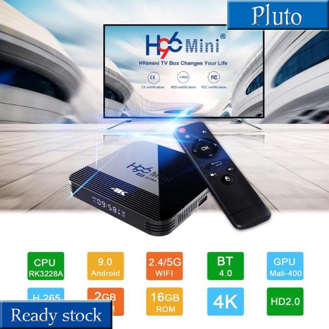 Bộ Tv Box H96 Mini H8 Android 9.0 1 + 8g / 2 + 16g Rk3228A Lõi Tứ 4k Wifi Bt4.0 Hdmi 2.0