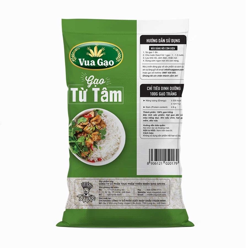 1 Túi Vua Gạo Từ Tâm 5kg - Dẻo Mềm - Thơm Nhẹ- Ngọt Hậu | BigBuy360 - bigbuy360.vn