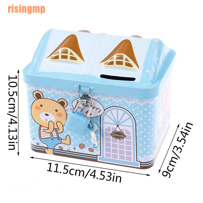 Hộp Đựng Tiền Tiết Kiệm Hình Ngôi Nhà Bằng Kim Loại