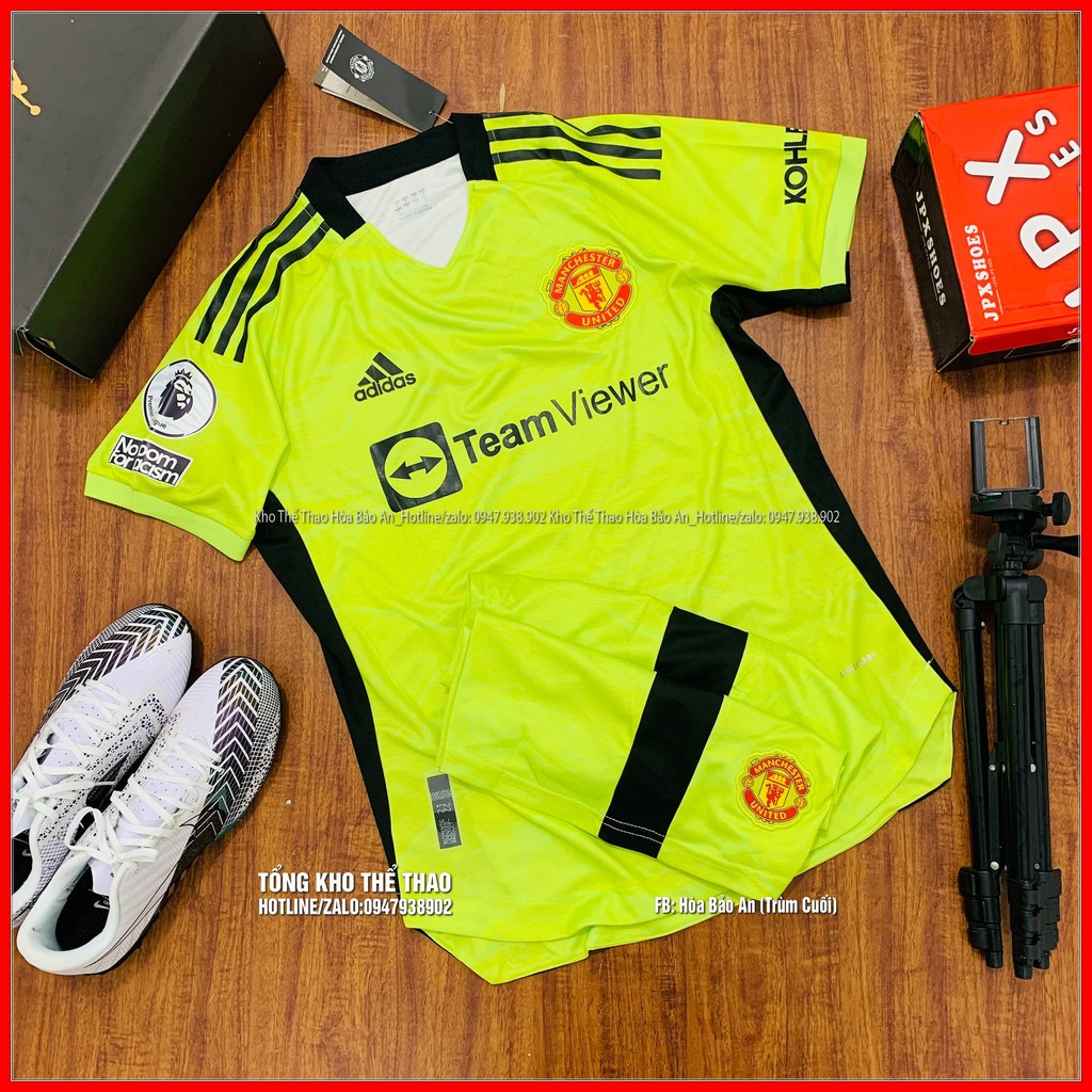 Set Bộ Quần Áo Thủ Môn De Gea 2022/ Feeship/ Bộ Quần Áo Thủ Môn Mu Màu Xám Đen 2021/22 mẫu mới nhất phom 43-90kg