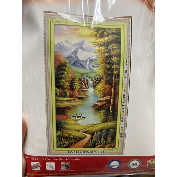 tranh thêu chữ thập phong cảnh dx1175 (55x100)