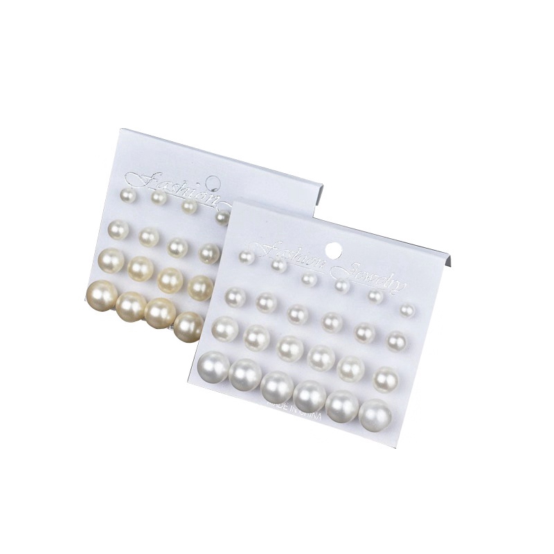 Set 12 đôi khuyên tai ngọc trai giả phong cách Hàn Quốc thời trang sang trọng cho nữ