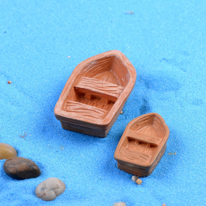 Set 2 Mô Hình Chiếc Thuyền Mini Dùng Để Trang Trí Cây Bonsai