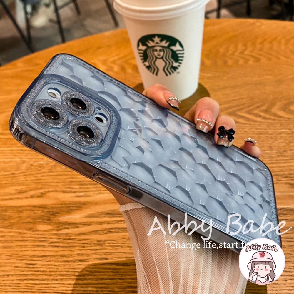 Ốp Điện Thoại TPU Dẻo Trong Suốt Họa Tiết Vân Kim Cương Sang Trọng Chống Sốc Cho IP 13 12 11 Pro Max X XS XR 8 7 Plus