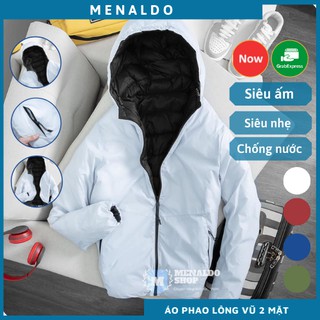 Áo Phao Lông Vũ 2 Mặt Siêu Nhẹ Mặc Ấm Chống Nước 100%