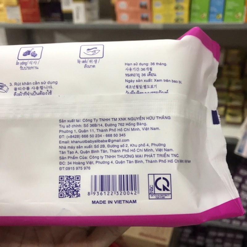 Khăn Giấy Ướt Không Mùi ANPA 180gr Xanh,Hồng