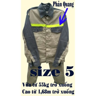 Bộ quần áo bảo hộ lao động viền phản quang size 5 (PQ-01)