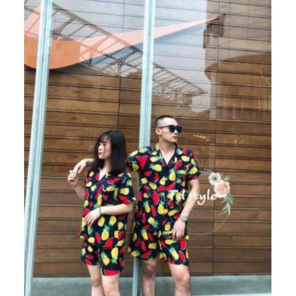 [ Khuyễn mãi ] BỘ PIZAMA HOA QUẢ ĐI BIỂN- Áo Đi Biển  - Quần áo hoa quả | BigBuy360 - bigbuy360.vn