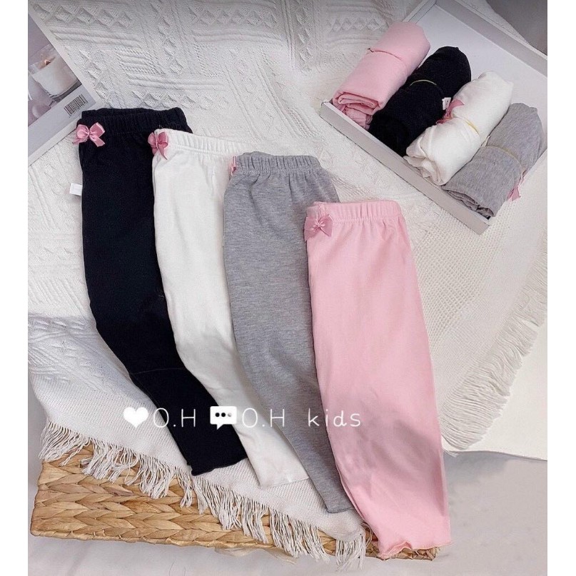 Quần legging bé gái, quần dài cho bé chất cotton co giãn 4 chiều mềm mại, thoải mái size từ 6-16kg