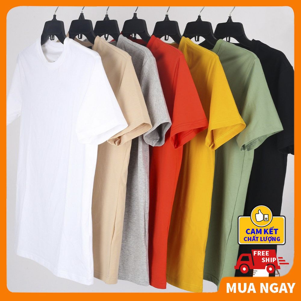 Áo thun nam nữ trơn trắng đen vải dày mịn