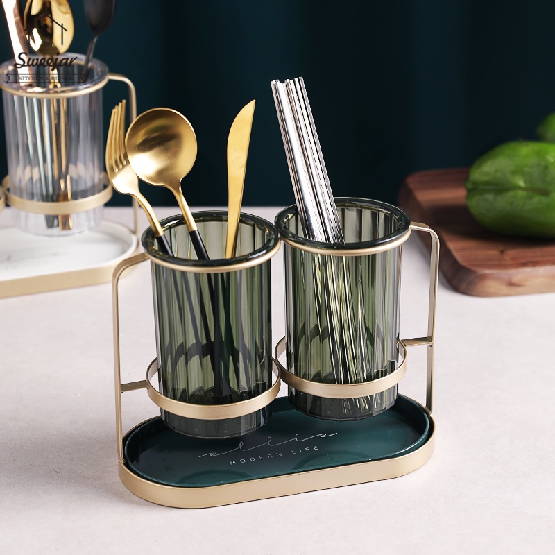 SWEEJAR Giá đỡ  sắp xếp đũa muỗng nĩa kiểu ống có bộ lọc bằng sắt