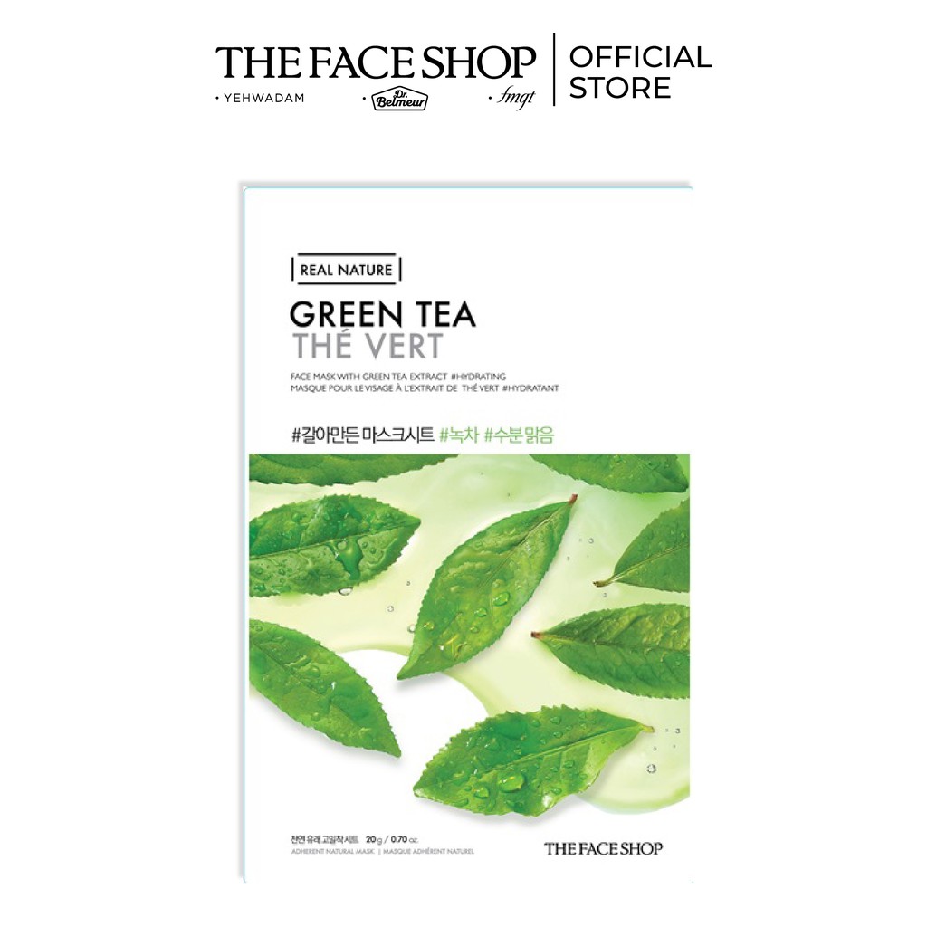 Combo Mặt Nạ Real Nature TheFaceShop (Lingzhi- Red Ginseng- Pomegranate-Green Tea)20G X 21Pcs giakhanh