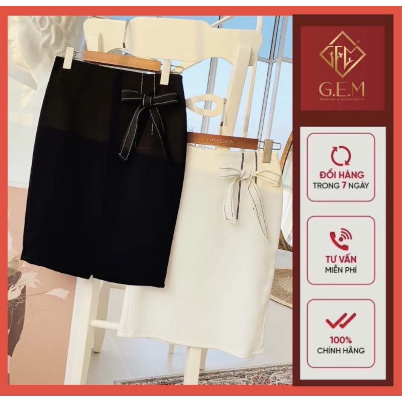 XINH XĂN Chân váy công sở có thắt nơ hông - hàng thiết kế GEM.VN Gợi cảm | BigBuy360 - bigbuy360.vn