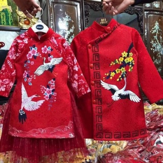 Sét gấm bé trai gái( áo dài tết)