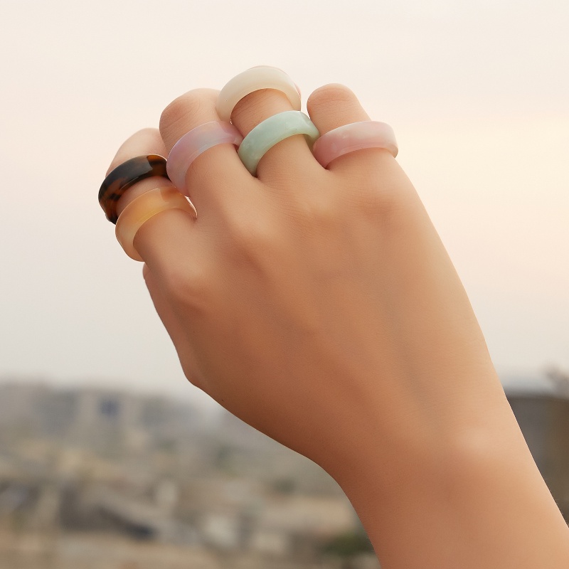 Nhẫn RINHOO cỡ 8 nhiều màu sắc thời trang cho nam và nữ