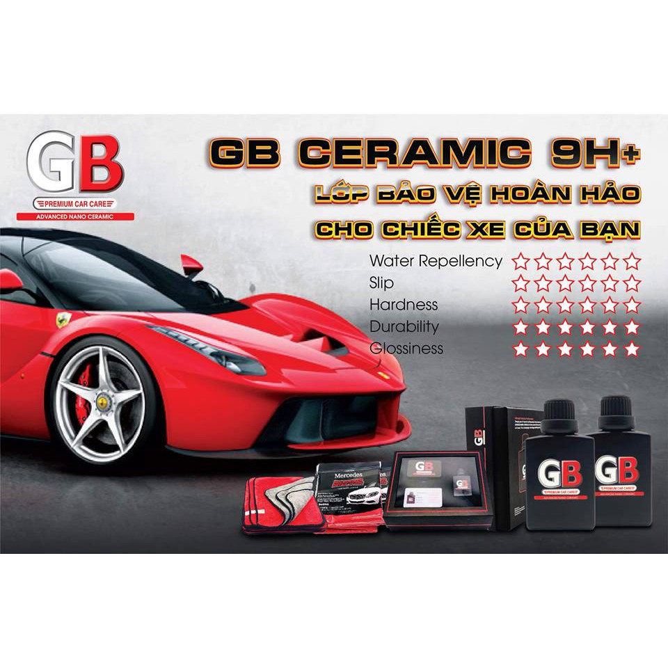GB - Phủ bảo vệ sơn xe ô tô CERAMIC COATING GB 9H++